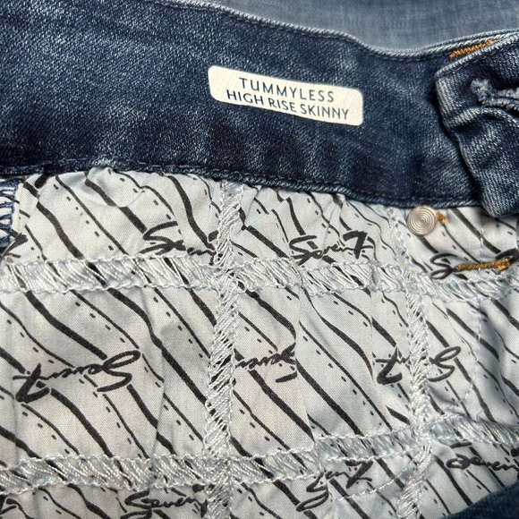 Seven7 Tummy less High Rise Skinny Dark Blue Denim Jeans Size 12 - Picture 5 of 8
